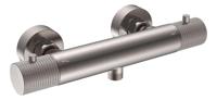 Wiesbaden Ribbd thermostatische douchemengkraan hartafstand 15 cm geborsteld staal - thumbnail