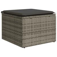 6-delige Loungeset met kussens poly rattan grijs - thumbnail
