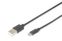 Digitus AK-300127-018-S USB-kabel USB 2.0 USB-A stekker, USB-micro-B stekker 1.80 m Zwart - thumbnail
