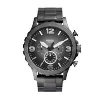 Fossil Heren Nate chronograaf rook roestvrij stalen horloge JR1437 - thumbnail