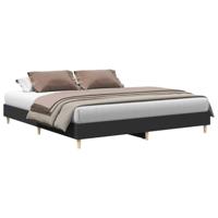 Bedframe matras zonder matras 200x200 cm spaanplaat zwart - thumbnail