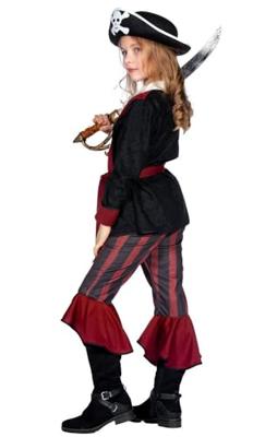 Piraat outfit meisje bordeaux zwart