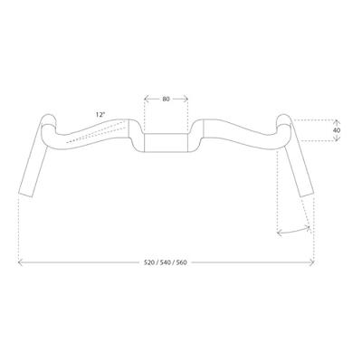 Deda stuurbocht gera gravel 440mm pob 31,7mm carbon Deda stuurbocht gera gravel 440mm pob 31,7mm carbon