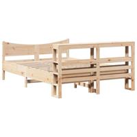 Bedframe met hoofdbord massief grenenhout 160x200 cm - thumbnail