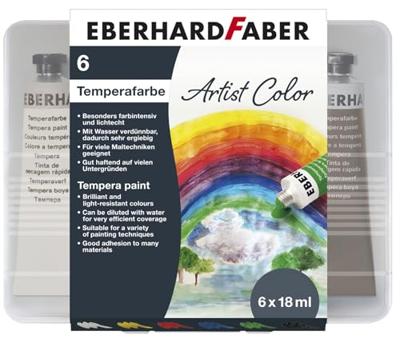 Eberhard Faber EF-575505 Plakkaatverf 6 Kleuren Tube 18 Ml