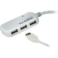 Actieve USB 2.0 Verlengkabel USB A Male - 4x USB-Hub 12 m Ivoor - thumbnail