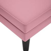 Chaise longue met kussen en rechterarmleuning fluweel roze - thumbnail