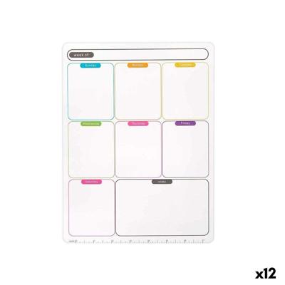 Weekplanner Pincello Wit A4 22 x 33 x 0,5 cm Magneet (12 Stuks)