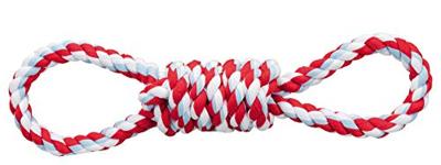 Trixie touw met 2 handlussen katoen polyester assorti 38 cm 3 st