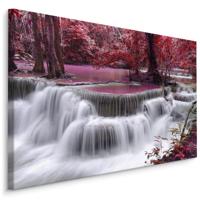 Schilderij - Rode waterval, 4 maten, premium print - thumbnail