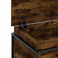 Opbergbox met deksel 100x40x51,5 cm bewerkt hout gerookt eiken - thumbnail