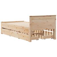 Bedframe zonder matras met hoofdbord grenenhout 90x190 cm - thumbnail
