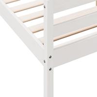 Bedframe met hoofdbord massief grenenhout wit 140x200 cm - thumbnail