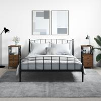 Nachtkastjes 2 st 34x35,5x70 cm bewerkt hout bruin eikenkleur - thumbnail