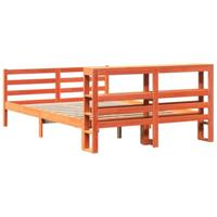 Bedframe zonder matras massief grenenhout wasbruin 120x190 cm - thumbnail