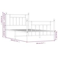Bedframe met hoofd- en voeteneinde metaal wit 100x190 cm - thumbnail