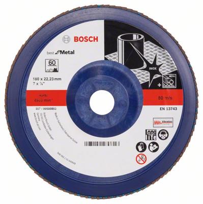 Bosch Accessoires 1 Lamellenschijf 180 X571, Best for Metal recht, kunststof, 60 - 2608607343