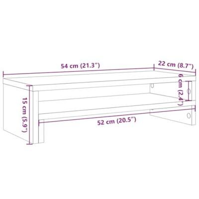 VidaXL Monitorstandaard 54x22x15 cm bewerkt hout zwart VidaXL Monitorstandaard 54x22x15 cm bewerkt hout zwart