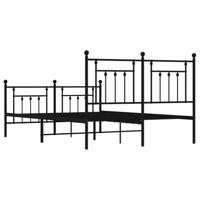 Bedframe met hoofd- en voeteneinde metaal zwart 140x200 cm - thumbnail