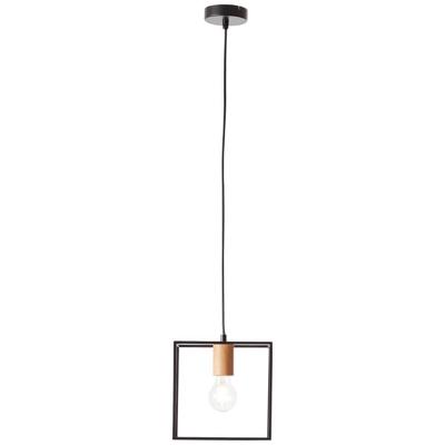 Brilliant HanglampArica zwart met hout - 99420/76