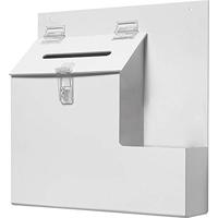 Deflecto Actiebox met gleuf en slot Wit (b x h x d) 355 x 360 x 90 mm 1 stuk(s) - thumbnail