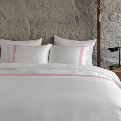 Dommelin Dommelin Dekbedovertrek Listra Satijn 300TC Wit-Lichtroze 260x200/220 cm