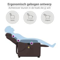 Sta-op-massagestoel verstelbaar stof donkerbruin - thumbnail