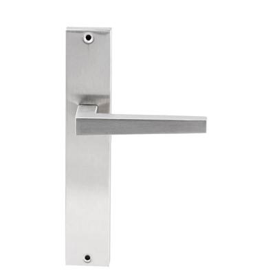 Hardbrass Deurkruk Seoul op rechthoekig langschild blind - RVS Hardbrass Deurkruk Seoul op rechthoekig langschild blind - RVS