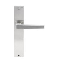 Hardbrass Deurkruk Seoul op rechthoekig langschild blind - RVS - thumbnail