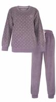 Tenderness dames pyjama Velours - Lila Flower - Warme winter pyjama - Teddy - thumbnail