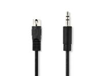 Nedis DIN-Audiokabel | DIN 5-Pins Male | 3,5 mm Male | Vernikkeld | 1.00 m | Rond | PVC | Zwart | Label - CAGL20100BK10 - thumbnail
