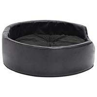 VidaXL Hondenmand 69x59x19 cm pluche en kunstleer zwart - thumbnail