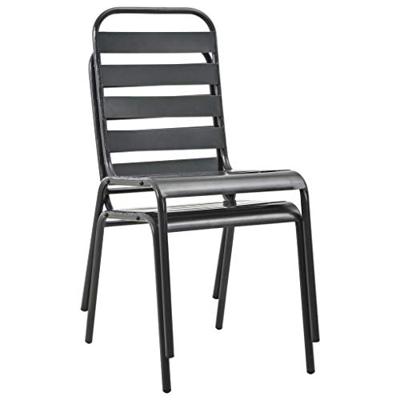 VidaXL Tuinstoelen stapelbaar 2 st staal grijs