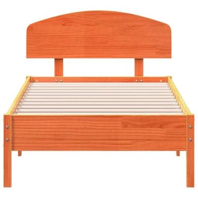 Bedframe zonder matras massief grenenhout wasbruin 100x200 cm
