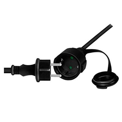 LogiLink LPS102 Outdoor Power Verlengkabel voor buiten (geaarde contact), 5 m, zwart