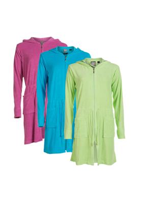 Rits badjas met naam-limegroen-2xl