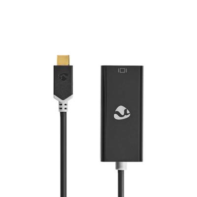 USB-Adapter | USB 3.2 Gen 1 | USB Type-C Male | Mini DisplayPort | 0.20 m | Rond | Verguld | PVC | Antraciet | Window Box
