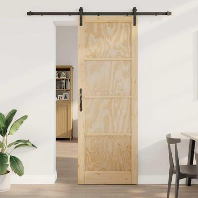Schuifdeur Naturel en zwart 83 x 232 cm