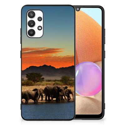Samsung Galaxy A32 4G | A32 5G Enterprise Editie Dierenprint Telefoonhoesje Olifanten Samsung Galaxy A32 4G | A32 5G Enterprise Editie Dierenprint Telefoonhoesje Olifanten