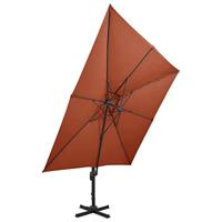 Zweefparasol met dubbel dak 300x300 cm terracottakleurig - thumbnail