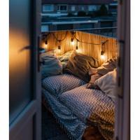 Ledr buiten feestverlichting zwart - 10 Edison LED lampen (5 m) & stekker (3 m) - Premium Patio Lights  - Waterdicht - thumbnail