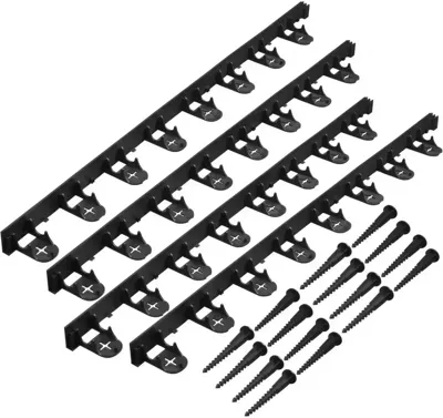 NATUUR Turftrim van polypropyleen en polyethyleen - 16 ankers - H 4,5 x (4 x L100) cm - Zwart
