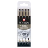 Sakura pigma micron fineliner set, 4 maten, koelgrijs - thumbnail