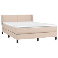 Boxspring met matras kunstleer cappuccinokleurig 140x190 cm - thumbnail