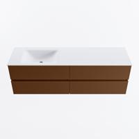 MONDIAZ VICA 160cm badmeubel onderkast Rust 4 lades. Wastafel CLOUD links 1 kraangat, kleur Talc. - thumbnail