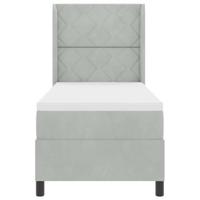 Boxspring bed met hoofdeinde Lichtgrijs 80 x 200 cm Fluweel - thumbnail
