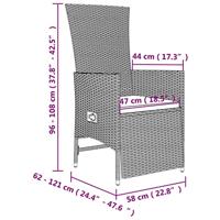 9-delige Tuinset met kussens poly rattan beige - thumbnail
