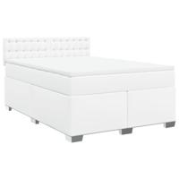 Boxspring met matras kunstleer wit 140x190 cm - thumbnail