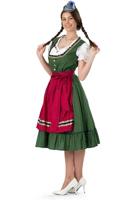 Traditionele Oktoberfest Dirndl Groen/Rood Kristin - thumbnail