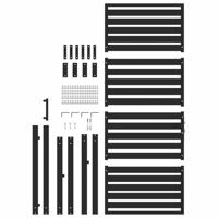 Tuinhek afsluitbaar 100x200 cm aluminium zwart - thumbnail